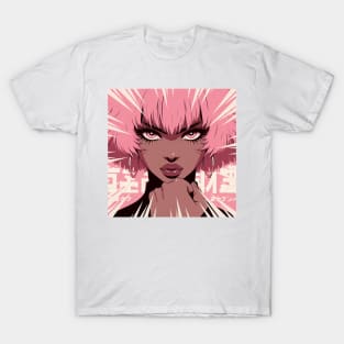 Pink Haired Anime Girl T-Shirt